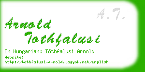 arnold tothfalusi business card